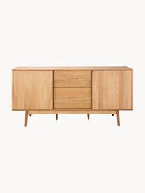 Holz-Sideboard Bettina, Korpus: Mitteldichte Holzfaserpla, Füße: Eiche massiv, geölt, Eichenholz, B 180 x H 84 cm