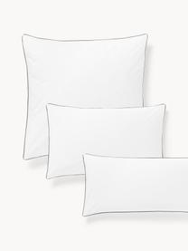 Taie d'oreiller en percale de coton avec passepoil Daria, Blanc, anthracite, larg. 50 x long. 70 cm