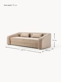 Schlafsofa Eliot (3-Sitzer), Bezug: 88 % Polyester, 12 % Nylo, Gestell: Spanplatte, Kiefernholz, Füße: Kunststoff Dieses Produkt, Webstoff Beige, B 230 x T 100 cm