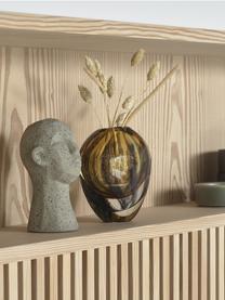 Ručne fúkaná sklenená váza Otea, V 14 cm, Sklo, Tóny hnedej, priehľadná, Ø 13 x V 14 cm