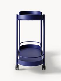 Carrello di servizio in metallo Taru, Struttura: metallo verniciato a polv, Ruote: plastica, Blu elettrico opaco, nero, Larg. 79 x Alt. 65 cm