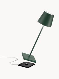 Mobile LED-Tischlampe Poldina, dimmbar, Dunkelgrün, matt, Ø 11 x H 38 cm