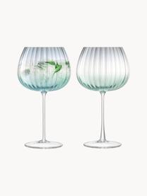 Verres à vin avec dégradé de couleur Dusk, 2 élém., Verre, Vert, gris, Ø 10 x haut. 20 cm, 650 ml