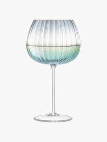 Verres à vin avec dégradé de couleur Dusk, 2 élém., Verre, Vert, gris, Ø 10 x haut. 20 cm, 650 ml