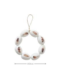 Couronne à suspendre Fedula Ø 20 cm, Plastique, Blanc, brun, Ø 20 cm