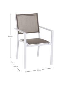 Krzesło ogrodowe Thais, Stelaż: aluminium powlekane, Biały, taupe, S 69 x W 99 cm