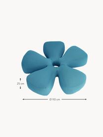 Grosser handgefertigter Outdoor-Sitzsack Flower, Bezug: 70 % PAN + 30 % PES, wass, Petrol, Ø 110 x H 25 cm