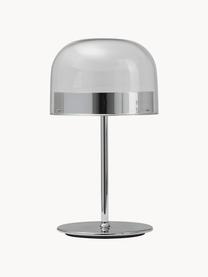 Lámpara de mesa artesanal LED Equatore, Pantalla: vidrio, metal galvanizado, Estructura: metal galvanizado, Cable: plástico, Transparente, plateado, Ø 24 x Al 43 cm
