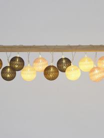 Batteriebetriebene LED-Lichterkette Bellin, 320 cm, Lampions: Baumwolle, Brauntöne, Rosa, Beige, L 320 cm
