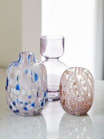 Vase verre blanc aspect pois Dots, Verre, Lilas, blanc, transparent, Ø 12 x haut. 18 cm