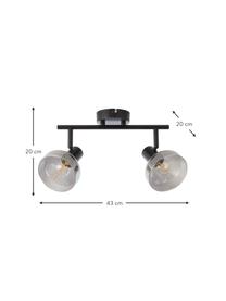 Lampa sufitowa ze szkła Reflekt, Czarny, szary, transparentny, S 43 x W 20 cm
