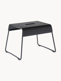 Sgabello in metallo A-Stool, Acciaio laccato, Nero, Larg. 39 x Alt. 28 cm