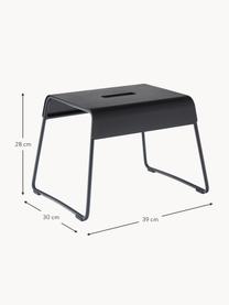 Kovová taburetka A-Stool, Lakovaná oceľ, Čierna, Š 39 x V 28 cm