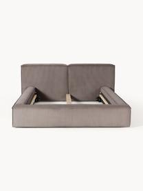 Gestoffeerd bed Lennon van corduroy, Bekleding: corduroy (98% polyester, , Frame: massief grenenhout, multi, Poten: hout, kunststof Dit produ, Corduroy taupe, B 208 x L 243 cm (ligvlak 140 x 200 cm)