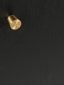 Schwarzes Sideboard Verona mit Türen, Korpus: Mitteldichte Holzfaserpla, Beine: Metall, pulverbeschichtet, Schwarz, Messing, 160 x 45 cm