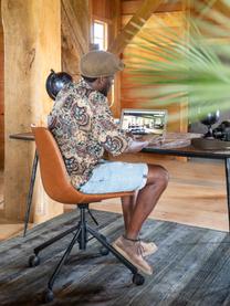 Chaise de bureau en cuir synthétique à hauteur ajustable Franky, Brun