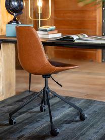 Krzesło biurowe ze sztucznej skóry Franky, obrotowe, Tapicerka: sztuczna skóra (poliureta, Nogi: metal malowany proszkowo, Brązowy, S 68 x G 68 cm