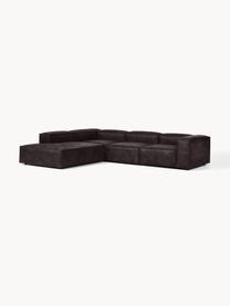 Modulares XL-Ecksofa Lennon aus recyceltem Leder, Bezug: Recyceltes Leder (70 % Le, Gestell: Massives Holz, Sperrholz, Füße: Kunststoff Dieses Produkt, Leder Taupe, B 329 x T 269 cm, Eckteil links