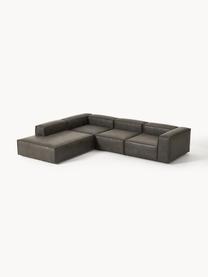 Modulares XL-Ecksofa Lennon aus recyceltem Leder, Bezug: Recyceltes Leder (70 % Le, Gestell: Massives Holz, Sperrholz, Leder Taupe, B 329 x T 269 cm, Eckteil links