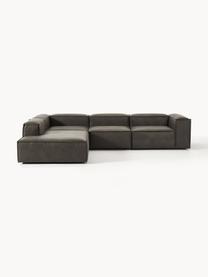 Modulares XL-Ecksofa Lennon aus recyceltem Leder, Bezug: Recyceltes Leder (70 % Le, Gestell: Massives Holz, Sperrholz, Leder Taupe, B 329 x T 269 cm, Eckteil links