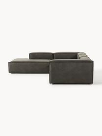 Modulares XL-Ecksofa Lennon aus recyceltem Leder, Bezug: Recyceltes Leder (70 % Le, Gestell: Massives Holz, Sperrholz, Füße: Kunststoff Dieses Produkt, Leder Taupe, B 329 x T 269 cm, Eckteil links