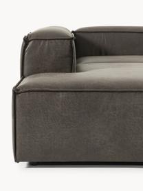 Modulares XL-Ecksofa Lennon aus recyceltem Leder, Bezug: Recyceltes Leder (70 % Le, Gestell: Massives Holz, Sperrholz, Leder Taupe, B 329 x T 269 cm, Eckteil links