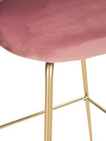 Tabouret de bar en velours Lausanne, 2 pièces, Rose, couleur laitonnée