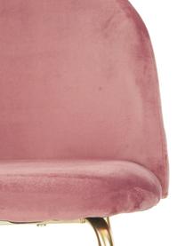 Stołek barowy z aksamitu Lausanne, 2 szt., Nogi: stal, Różowy, odcienie mosiądzu, S 60 x G 55 cm