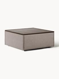 Sofa-Hocker Lennon mit Stauraum, Bezug: 100 % Polyester Der strap, Tablett: Eichenholz, Spannplatte m, Gestell: Spanplatte, mitteldichte , Webstoff Taupe, dunkles Eichenholz, B 88 x T 88 cm