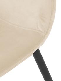 Fluwelen gestoffeerde stoelen Karla, 2 stuks, Bekleding: fluweel (100% polyester) , Poten: gepoedercoat metaal, Fluweel crèmewit, B 44 x D 53 cm