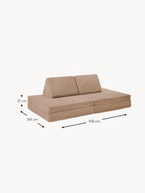 Ręcznie wykonana dziecięca sofa modułowa ze sztruksu Mila, Tapicerka: sztruks (100% poliester) , Beżowy sztruks, S 168 x G 84 cm
