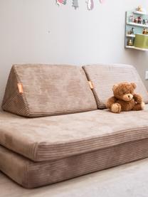 Divano letto componibile per bambini in velluto a coste fatto a mano Mila, Rivestimento: velluto a coste (100% pol, Velluto a coste beige, Larg. 168 x Prof. 84 cm