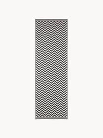 In- & Outdoor-Wendeläufer Palma mit Zickzack-Muster, 100% Polypropylen, Schwarz, Weiß, B 80 x L 250 cm