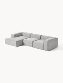 Narożna sofa modułowa Lennon, Tapicerka: 100% poliester Dzięki tka, Stelaż: lite drewno sosnowe, skle, Nogi: tworzywo sztuczne Ten pro, Szara tkanina, S 327 x G 180 cm, lewostronna