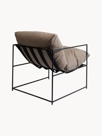 Fauteuil de jardin Cuby Garden, Tissu beige, noir, larg. 71 x prof. 82 cm