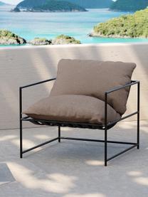 Gartensessel Cuby Garden, Gestell: Metall, pulverbeschichtet, Bezug: 100 % Polypropylen, Webstoff Beige, Schwarz, B 71 x T 82 cm