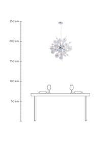 Velké závěsné svítidlo se skleněnými koulemi Explosion, Stříbrná, transparentní, opalizující, Ø 65 cm