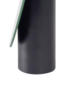 Runder Kosmetikspiegel Veida mit schwarzem Holzsockel, Sockel: Pappelholz, beschichtet, Spiegelfläche: Spiegelglas, Schwarz, B 17 x H 19 cm