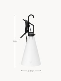 Lámpara de mesa Mayday, Plástico, Negro, blanco, Ø 23 x Al 55 cm