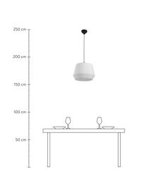 Klassische Pendelleuchte Dicte aus Faltenstoff, Lampenschirm: Stoff, Baldachin: Metall, beschichtet, Weiß, Schwarz, Ø 40 x H 34 cm