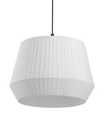 Lampa wisząca z plisowanej tkaniny Dicte, Biały, czarny, Ø 40 x W 34 cm