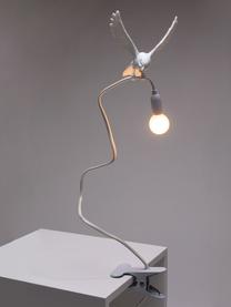 Grosse Klemm-Tischlampe Sparrow, verstellbar, Kunststoff, Weiss, matt, B 10 x H 100 cm