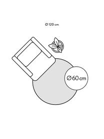 Rond vloerkleed Eligia met hoog-laag effect, 100% katoen, Wit, Ø 120 cm (maat S)