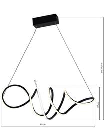 Grote design LED hanglamp Loca, Lampenkap: kunststof, Diffuser: kunststof, Baldakijn: gecoat metaal, Zwart, Ø 90 x H 50 cm