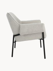 Bouclé loungefauteuil Effekt, Bekleding: 100% polyester, Frame: gecoat metaal, Bouclé wit, B 75 x D 64 cm