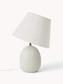 Lampada da tavolo Desto, Paralume: lino (100% poliestere), Grigio chiaro, Ø 25 x Alt. 36 cm