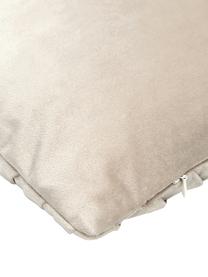 Fluwelen kussenhoes Lucie in champagnekleurig met structuur-oppervlak, 100% fluweel (polyester), Champagnekleurig, B 30 x L 50 cm