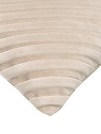 Fluwelen kussenhoes Lucie in champagnekleurig met structuur-oppervlak, 100% fluweel (polyester), Champagnekleurig, B 30 x L 50 cm