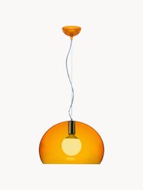 Lampada a sospensione Small FL/Y, Paralume: plastica, Arancione trasparente, Ø 38 x Alt. 28 cm