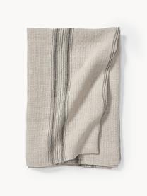 Nappe en lin Striped, 100 % lin, Tons gris, 4-6 personnes (140 x 220 cm)